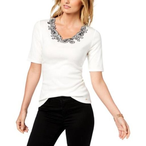 Tommy Hilfiger Tops - NWT Tommy Hilfiger Size M Cotton Embroidered Top